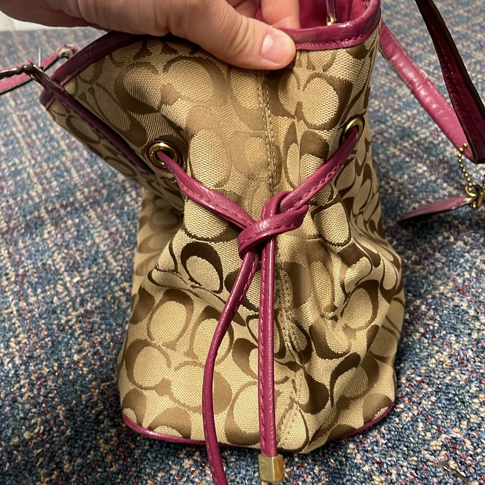 Used Coach Signature Python Stripe Carry-All - Picture 6 of 17